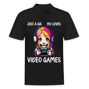 Gaming Console PC Gamer Girl Gamer Girl - Men's Polo Shirt - black - Front - Kai (181cm)