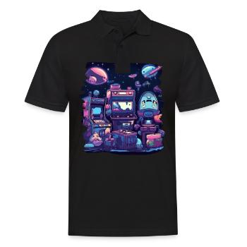 Arcade Gaming Retro Slots Games 80s Gamer - Men's Polo Shirt - black - Front - Kai (181cm)