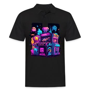 Arcade Gaming Retro Slots Games 80s Gamer - Men's Polo Shirt - black - Front - Kai (181cm)