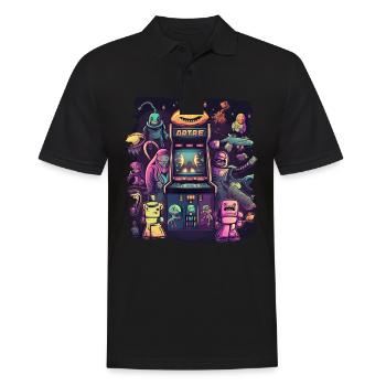 Arcade Gaming Retro Slots Games 80s Gamer - Men's Polo Shirt - black - Front - Kai (181cm)