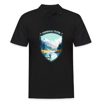 Fly Fishermen Standing in Ice Cold Mountain Creek - Männer Poloshirt - Schwarz - Vorne - Kai (181cm)