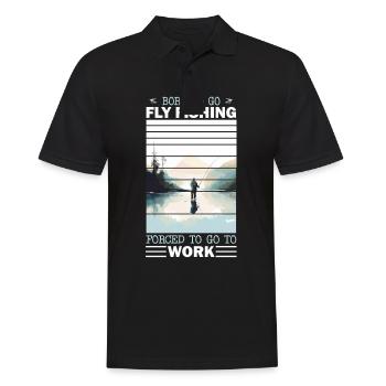Born to go Fly Fishing: Retro Fly Fishing Ice - Männer Poloshirt - Schwarz - Vorne - Kai (181cm)