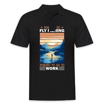 Love Fly Fishing more than Work for Anglers and - Männer Poloshirt - Schwarz - Vorne - Kai (181cm)