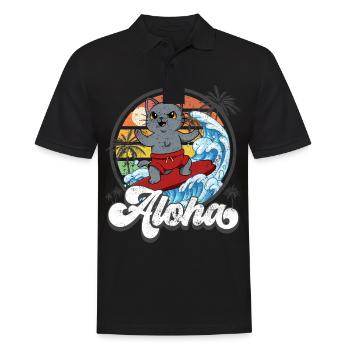 Aloha Hawaiian Hawaiian Surfer Surfing - Polo Homme - noir - Devant - Kai (181cm)