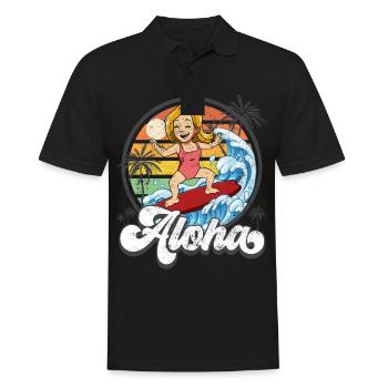 Aloha Hawaïen Hawaïen Surfeur Surf - Polo Homme - noir - Devant - Kai (181cm)