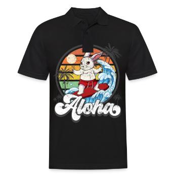 Aloha Hawaiian Hawaiian Surfer Surfing - Men's Polo Shirt - black - Front - Kai (181cm)