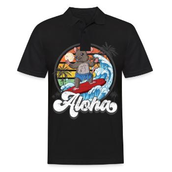 Aloha Hawaïen Hawaïen Surfeur Surf - Polo Homme - noir - Devant - Kai (181cm)