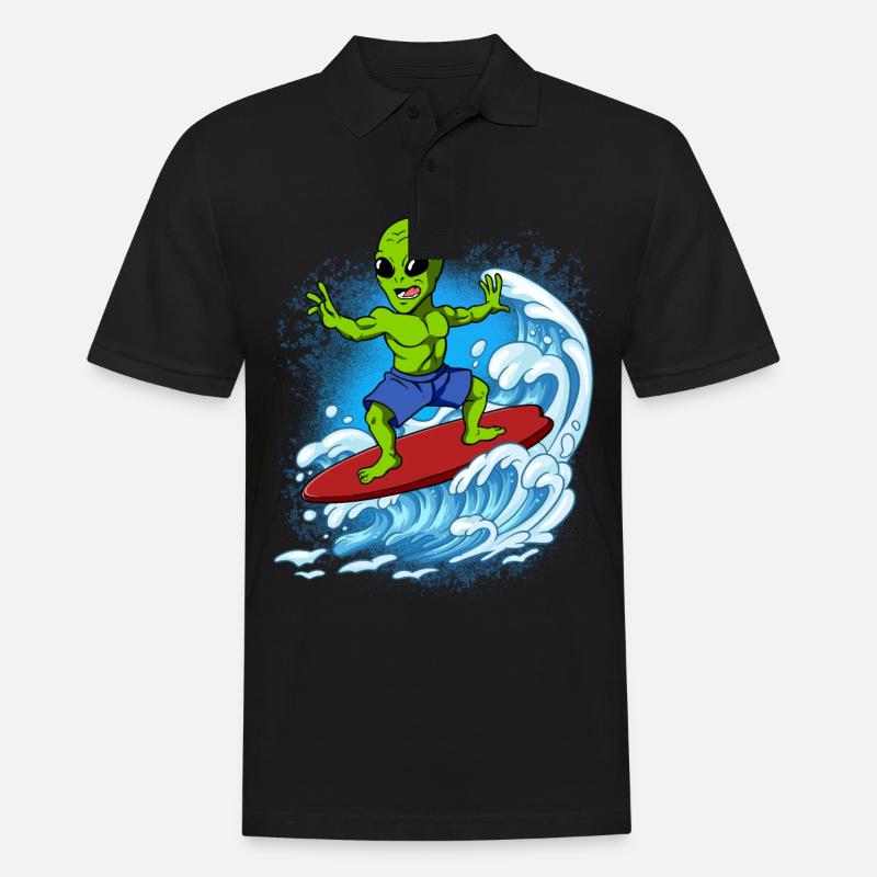 Surfeurs de vagues Surfeurs Surfeurs - Polo Homme - noir