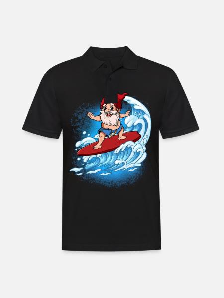 Wellensurfer Surfer Surfen - Männer Poloshirt - Schwarz
