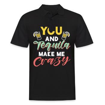 Tequila Alcohol Mexican Mexico Latino - Men's Polo Shirt - black - Front - Kai (181cm)