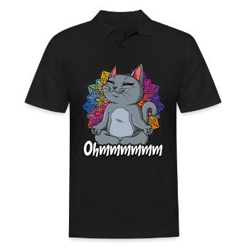 Yoga Ohmmm Namaste - Männer Poloshirt - Schwarz - Vorne - Kai (181cm)