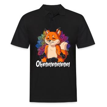 Yoga Ohmmm Namaste - Männer Poloshirt - Schwarz - Vorne - Kai (181cm)