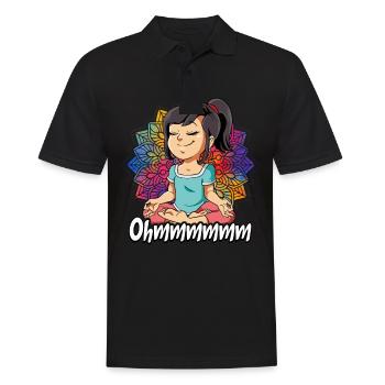Yoga Ohmmm Namaste - Männer Poloshirt - Schwarz - Vorne - Kai (181cm)