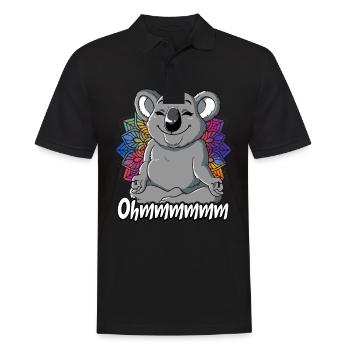 Yoga Ohmmm Namaste - Männer Poloshirt - Schwarz - Vorne - Kai (181cm)