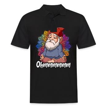 Yoga Ohmmm Namaste - Männer Poloshirt - Schwarz - Vorne - Kai (181cm)