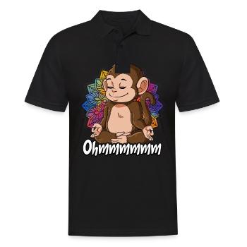 Yoga Ohmmm Namaste - Männer Poloshirt - Schwarz - Vorne - Kai (181cm)