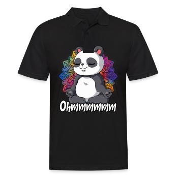 Yoga Ohmmm Namaste - Männer Poloshirt - Schwarz - Vorne - Kai (181cm)