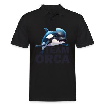 Team Orca - Embrace the Power of the Ocean's - Männer Poloshirt - Schwarz - Vorne - Kai (181cm)