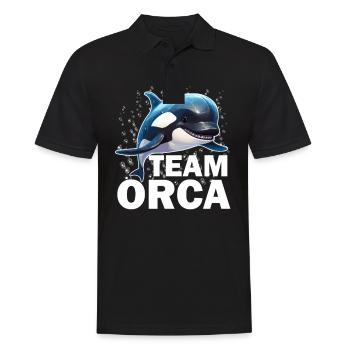 Funny Team Orca - Champion of the Sea - Save the - Männer Poloshirt - Schwarz - Vorne - Kai (181cm)