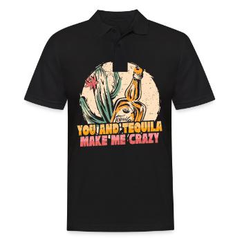 Tequila Alcohol Mexican Mexico Latino - Men's Polo Shirt - black - Front - Kai (181cm)