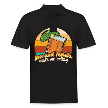 Tequila Alcohol Mexican Mexico Latino - Men's Polo Shirt - black - Front - Kai (181cm)