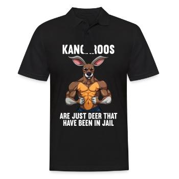Kangaroo Kangaroos Kängurus lustiges Känguru - Männer Poloshirt - Schwarz - Vorne - Kai (181cm)