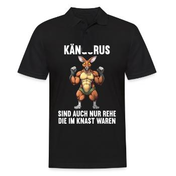 Kangaroo Kangaroos Kängurus lustiges Känguru - Männer Poloshirt - Schwarz - Vorne - Kai (181cm)