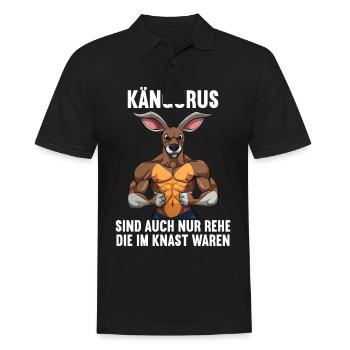 Kangaroo Kangaroos Kängurus lustiges Känguru - Männer Poloshirt - Schwarz - Vorne - Kai (181cm)