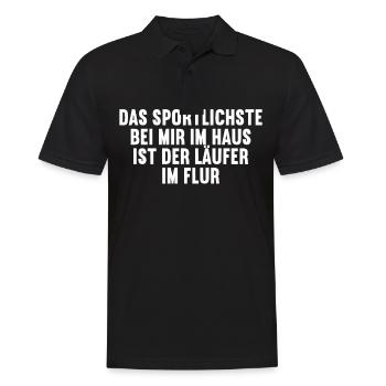 Das Sportlichste im Haus ist der Läufer im Flur - Männer Poloshirt - Schwarz - Vorne - Kai (181cm)