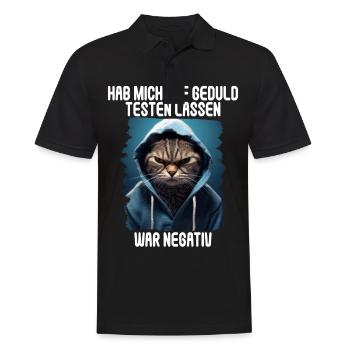 Hab mich auf Geduld testen lassen war bin negativ - Männer Poloshirt - Schwarz - Vorne - Kai (181cm)