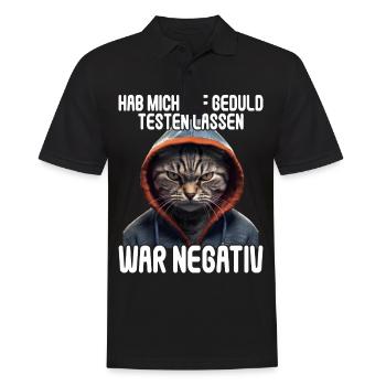 Hab mich auf Geduld testen lassen war bin negativ - Männer Poloshirt - Schwarz - Vorne - Kai (181cm)
