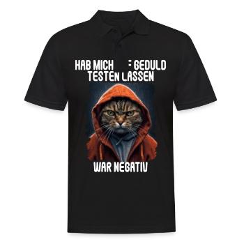 Hab mich auf Geduld testen lassen war bin negativ - Männer Poloshirt - Schwarz - Vorne - Kai (181cm)