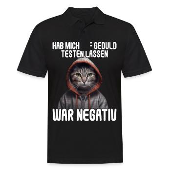 Hab mich auf Geduld testen lassen war bin negativ - Männer Poloshirt - Schwarz - Vorne - Kai (181cm)