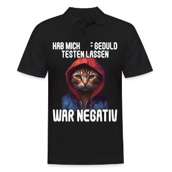 Hab mich auf Geduld testen lassen war bin negativ - Männer Poloshirt - Schwarz - Vorne - Kai (181cm)