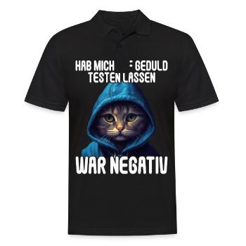 Hab mich auf Geduld testen lassen war bin negativ - Männer Poloshirt - Schwarz - Vorne - Kai (181cm)