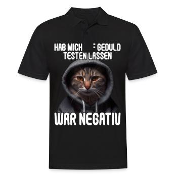 Hab mich auf Geduld testen lassen war bin negativ - Männer Poloshirt - Schwarz - Vorne - Kai (181cm)