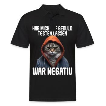 Hab mich auf Geduld testen lassen war bin negativ - Männer Poloshirt - Schwarz - Vorne - Kai (181cm)