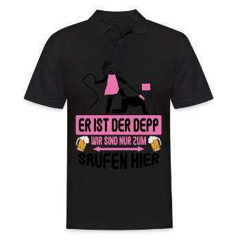 Junggesellenabschied Poltern Polterabend JGA - Männer Poloshirt - Schwarz - Vorne - Kai (181cm)
