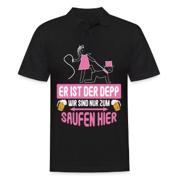 Junggesellenabschied Poltern Polterabend JGA - Männer Poloshirt - Schwarz - Vorne - Kai (181cm)