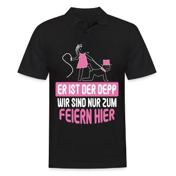 Junggesellenabschied Poltern Polterabend JGA - Männer Poloshirt - Schwarz - Vorne - Kai (181cm)