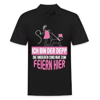 Junggesellenabschied Poltern Polterabend JGA - Männer Poloshirt - Schwarz - Vorne - Kai (181cm)