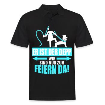 Junggesellenabschied Poltern Polterabend JGA - Männer Poloshirt - Schwarz - Vorne - Kai (181cm)