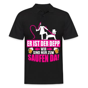 Junggesellenabschied Poltern Polterabend JGA - Männer Poloshirt - Schwarz - Vorne - Kai (181cm)