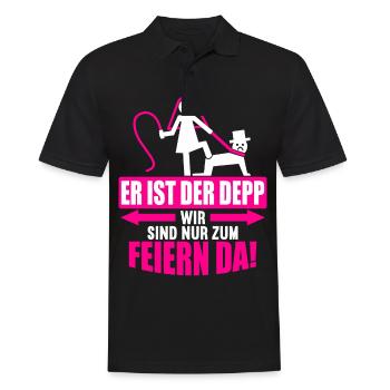Junggesellenabschied Poltern Polterabend JGA - Männer Poloshirt - Schwarz - Vorne - Kai (181cm)
