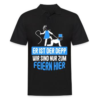 Junggesellenabschied Poltern Polterabend JGA - Männer Poloshirt - Schwarz - Vorne - Kai (181cm)