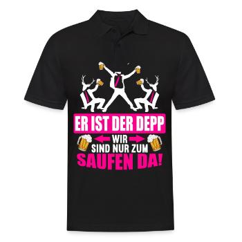 Junggesellenabschied Poltern Polterabend JGA - Männer Poloshirt - Schwarz - Vorne - Kai (181cm)