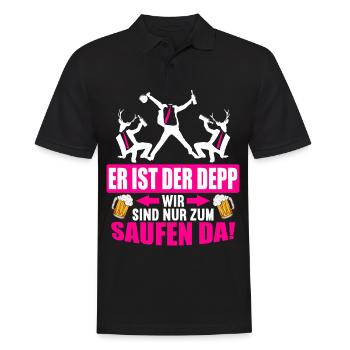 Junggesellenabschied Poltern Polterabend JGA - Männer Poloshirt - Schwarz - Vorne - Kai (181cm)