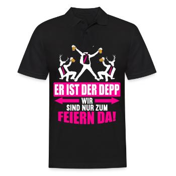 Junggesellenabschied Poltern Polterabend JGA - Männer Poloshirt - Schwarz - Vorne - Kai (181cm)