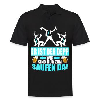 Junggesellenabschied Poltern Polterabend JGA - Männer Poloshirt - Schwarz - Vorne - Kai (181cm)