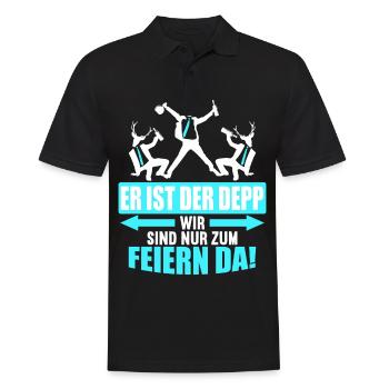 Junggesellenabschied Poltern Polterabend JGA - Männer Poloshirt - Schwarz - Vorne - Kai (181cm)